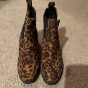 Cheetah print booties